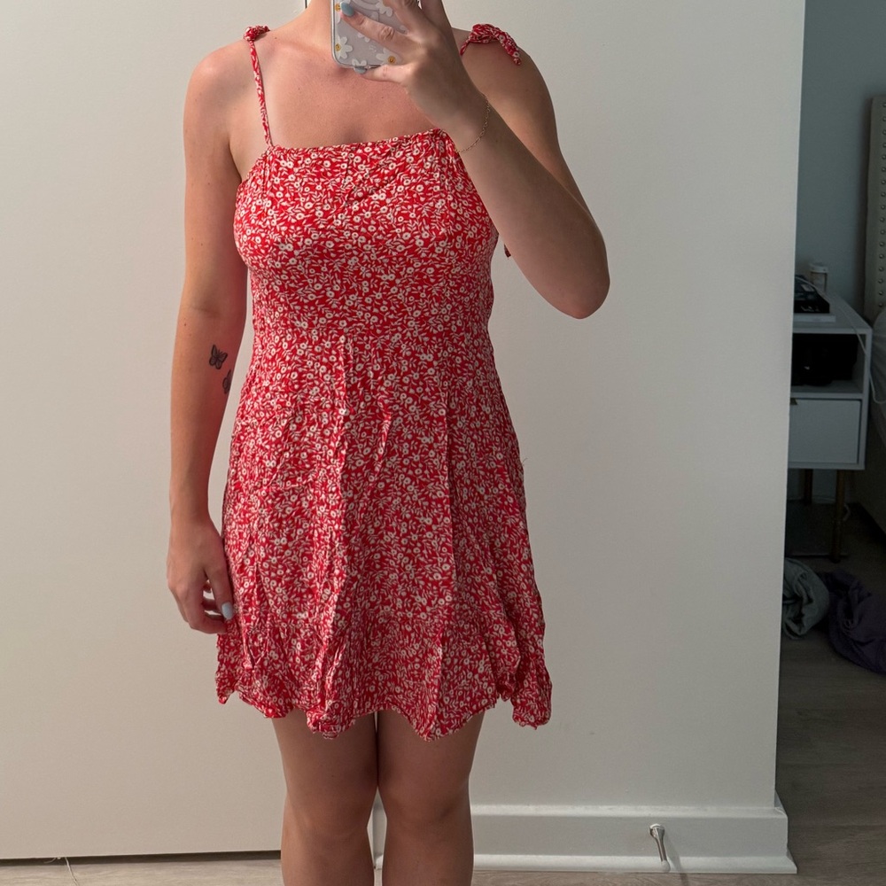 Floral Red Summer Dress